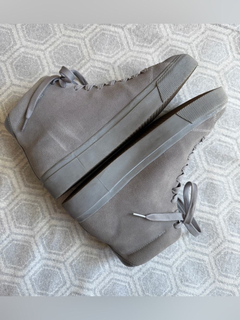 Rag & Bone RB1 High Top Sneakers Suede Haze Gray EU 44.5 US 11.5 Men’s Lace-Up - Picture 5 of 15